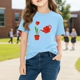 thumbnail image 4 of breaise Girls Boys Toddler Holiday Tees Valentine's Day Casual Graphic Shirts Loose Fit Short Sleeve Crew Neck Tshirt Solid Color Basic Kids T-Shirts, 4 of 9