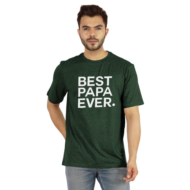 Inkmeso T-Shirt Graphique Imprimé pour Hommes Best Papa Ever.€ Col Rond Tee pour Cadeau de Fête des Pères