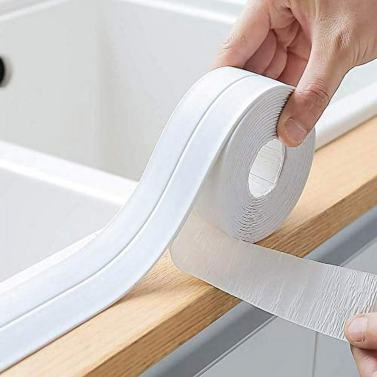 Bathroom Shower Sealing Tape Sink Bath White PVC Self Adhesive Waterproof  Wall Sticker for Bathroom Kitchen Caulk Sealing Strips