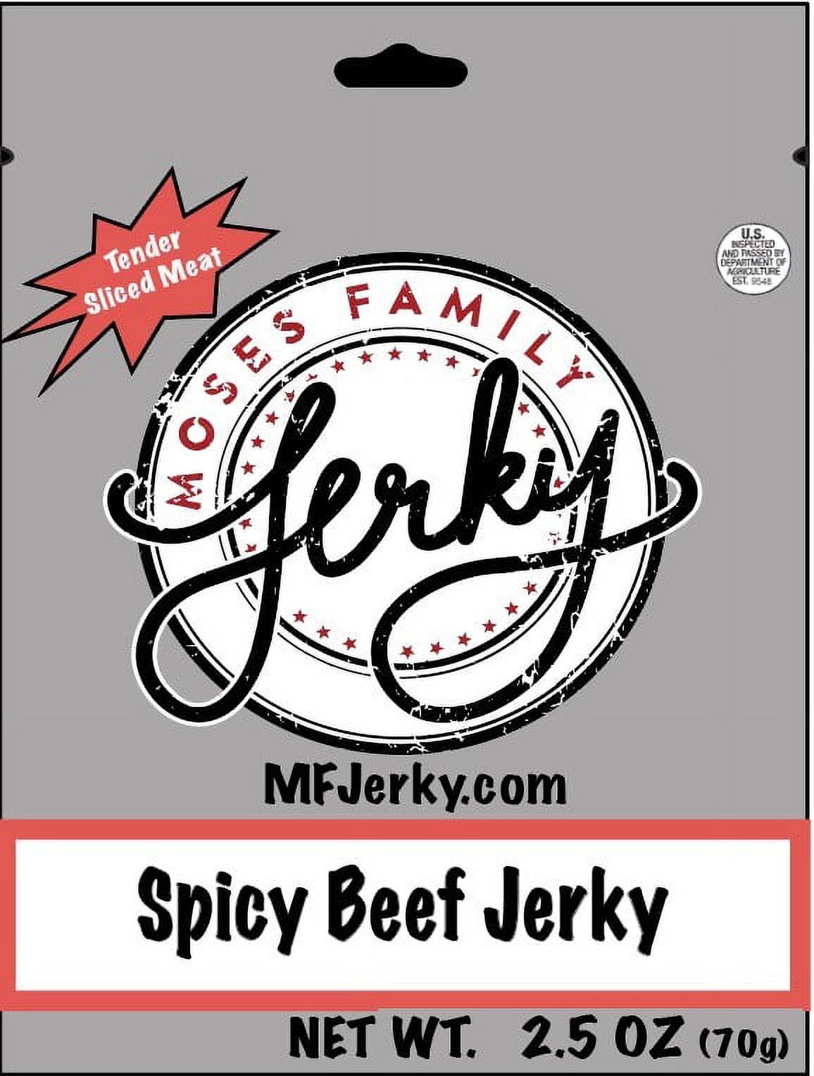 Moses Family Beef Jerky, Sample Pack, 2.5 Ounce (Pack of 7), Bulk Pack, Original, Teriyaki, Spicy, Sweet and Spicy, Old Bay, Steakhouse, BBQ