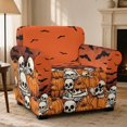 thumbnail image 2 of Chririnla Halloween Skull Pumpkin Print 2 Piece Separate Cushion Cover for Living Room Bedroom Dustproof Stretch Couch Covers Armchair Slipcover Spandex Sofa Couch Cover, 2 of 8