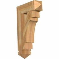 Ekena Millwork 3 1/2"W x 24"D x 36"H Merced Arts & Crafts Smooth Bracket, Western Red Cedar