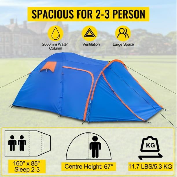 Tienda de campaña para motocicleta VEVOR impermeable para 2-3 personas con puerto integrado