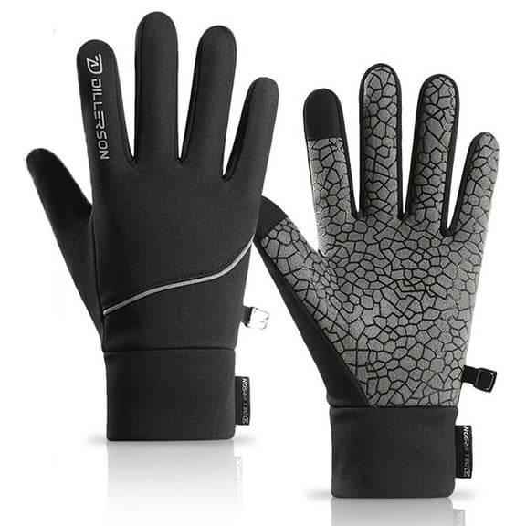 NKZNKZ Winter Gloves for Men Winter Warm Gloves Touch Screen Thermal Silicone anti-slip Gloves Waterproof Resistant Windproof for Driving,Bicycle, Cycling SIZE:L