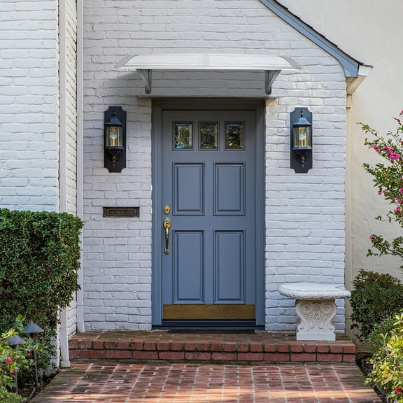 Zimtown 39" x 35.4 "Patio Polycarbonate Window Awning Front Door Cover Grey