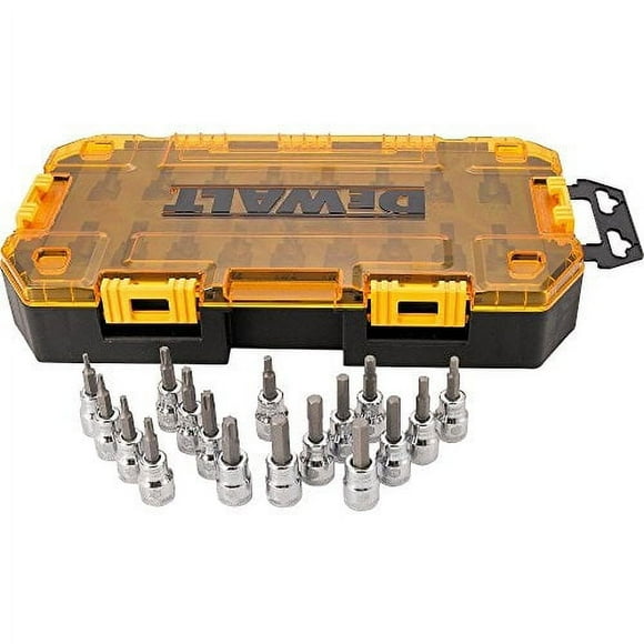 Juego de zócalos de bits de unidad DEWALT, unidad de 3/8, SAE/métrica, 17 piezas (DWMT73806)