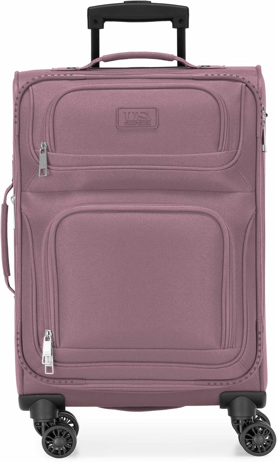 U.S. Traveler Rio Expandable Softside Carry-on - Spinner Wheels, TSA-Approved, 22-Inch Lightweight Travel Suitcase, Mauve