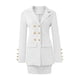 thumbnail image 4 of Chaqueta de punto de manga larga con estampado sólido para mujer, traje de falda corta con bolsillo Pompotops  qwe22351, 4 of 5