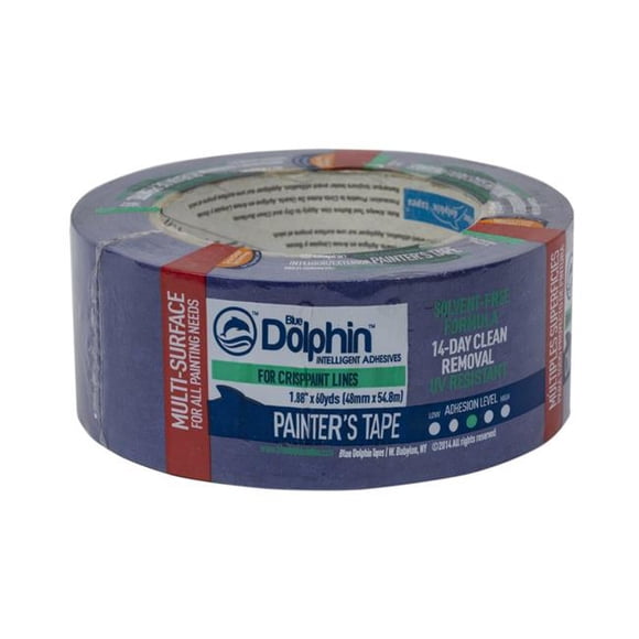 Blue Dolphin 1895424 1.88 in. x 60 Yards Blue Medium Strength Painters Tape