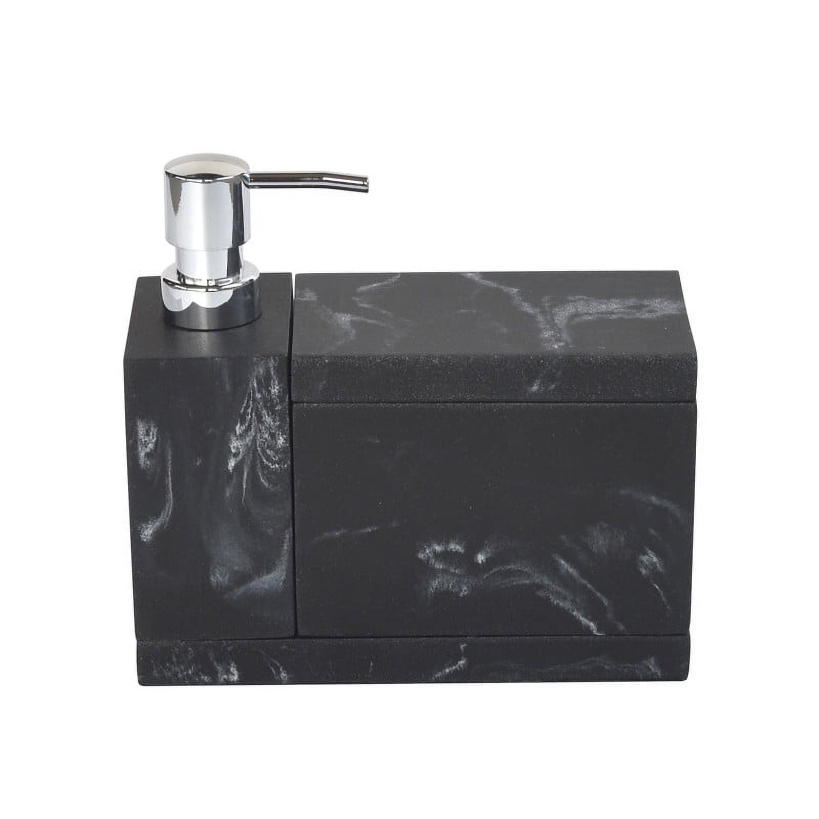 Better Homes & Gardens Black Faux Marble Finish 4 Piece Vanity Organizer Set, Resin