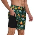 thumbnail image 3 of Picia Colorful Elephants pattern Mens Swim Trunks with Compression Liner Stretch Beach Shorts Quick Dry with Zipper Pockets No-Chafing Board Shorts-Small, 3 of 9