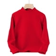thumbnail image 5 of newwalpole Girls Long Sleeve Neck Pullover Tops Kids Fall Winter Basic Tops Active Layer Shirts 5-14 Years Red for Size 7-8 Years, 5 of 6