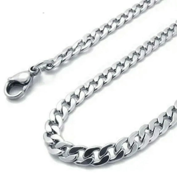 Curb Link Chain Necklace 4-8mm 18-30" Stainless Steel Silver 18K Gold Plated