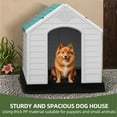 thumbnail image 5 of Uforic Waterproof Plastic Dog House with Air Vents and Elevated Floor, Outdoor Indoor Doghouse Puppy Shelter,Blue,28.5''Lx 26''Wx 28''H, 5 of 9