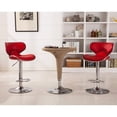 thumbnail image 5 of Roundhill Furniture Masaccio Tabouret de Bar Pivotant Réglable en Similicuir Rembourré avec Base en Chrome, Ensemble de 2, Rouge, 5 of 5