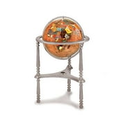 Copper Amber Gemstone Globe 17-inch Ambassador Gold Stand