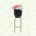 thumbnail image 5 of Small Flower Pot Home Decor Indoor Planter Industrial Design Gold Plated Angular Metal Frame Pot Planter 5.51 x 5.51 x 12.20 inches, 5 of 7