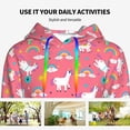thumbnail image 4 of Honeii Yoga Unicorn Pattern Womens Oversized Hoodies Long Sleeve Sweatshirts Pullover Fall Outfits with Pocket-X-Large, 4 of 7