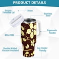 thumbnail image 4 of Vintage Flowers and Vines Tumbler with Handle and Straw Lid 40 oz Insulated Vacuum Water Bottle Stainless Steel Travel Cup, 4 of 9