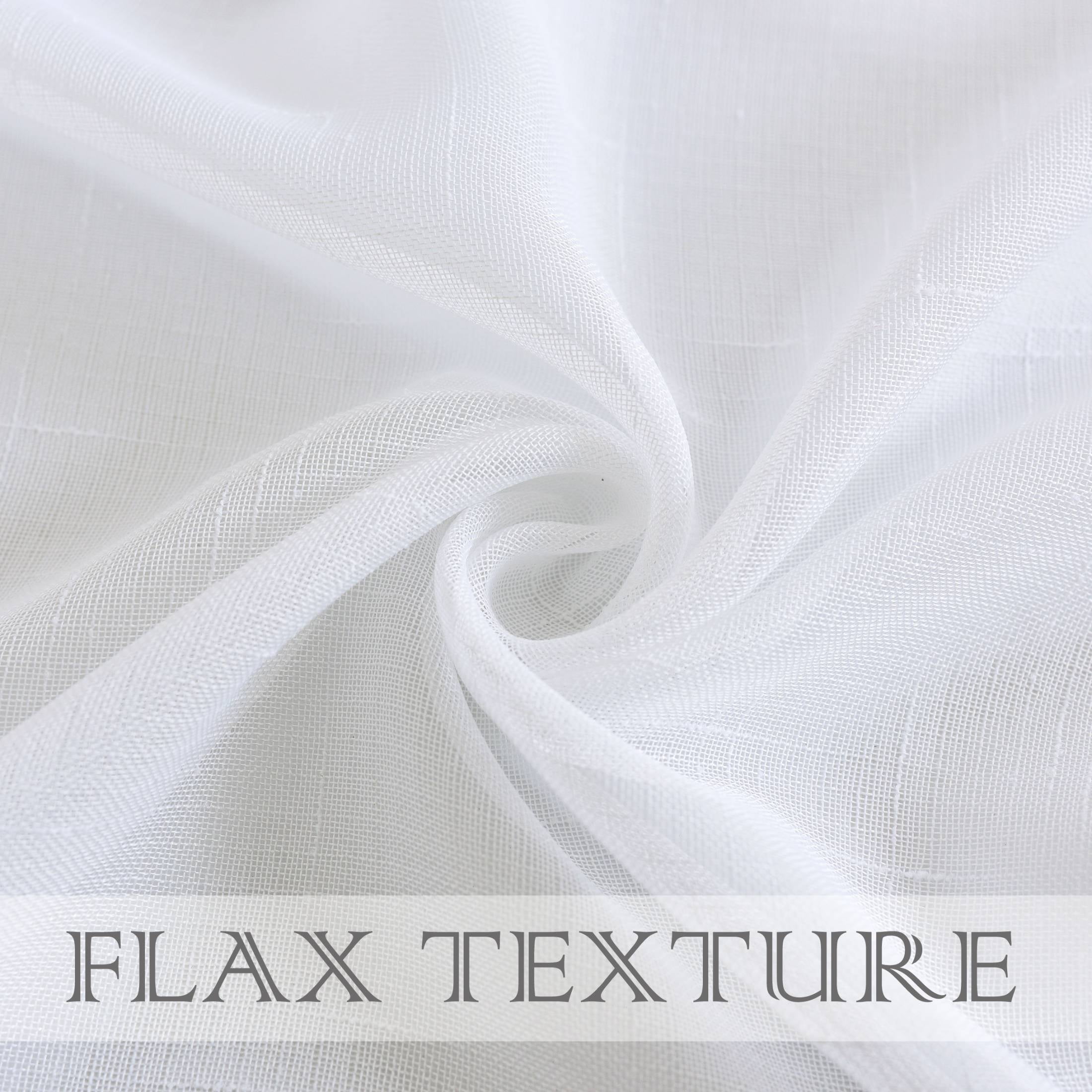 AZZCIA Off White Sheer Curtain Panel for Living Room with Grommets Linen Texture Rustic Window Drap Sets for Bedroom Room (White, 54"x108", 2 Panels )