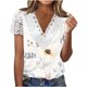 thumbnail image 1 of Mujeres moda verano Sexy pliegue impreso regular mujeres manga corta cuello en V botón Top OAVQHLG3B Store  lin121212, 1 of 4