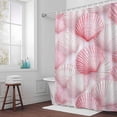 thumbnail image 3 of Coastal Light Bathroom Shower Curtain, Pink Seashell Ocean Beach Summer Waterproof Washable Soft Bath Curtain for Bathtub Decor with 12 Hooks&Grommet, 48x72 Inch, 3 of 9