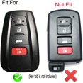 thumbnail image 2 of 2 uds., 4 botones, funda para llave, funda de piel Fob, carcasa de chaqueta de entrada remota sin llave para 2019 2020 2021 Toyota Highlander Camry Avalon C-HR Prius Corolla JAMW Sencillez, 2 of 4