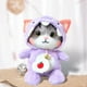 thumbnail image 3 of Gato de peluche de 30 cm (11,81 pulgadas), muñeco de peluche, almohada de peluche suave Lila, 3 of 8