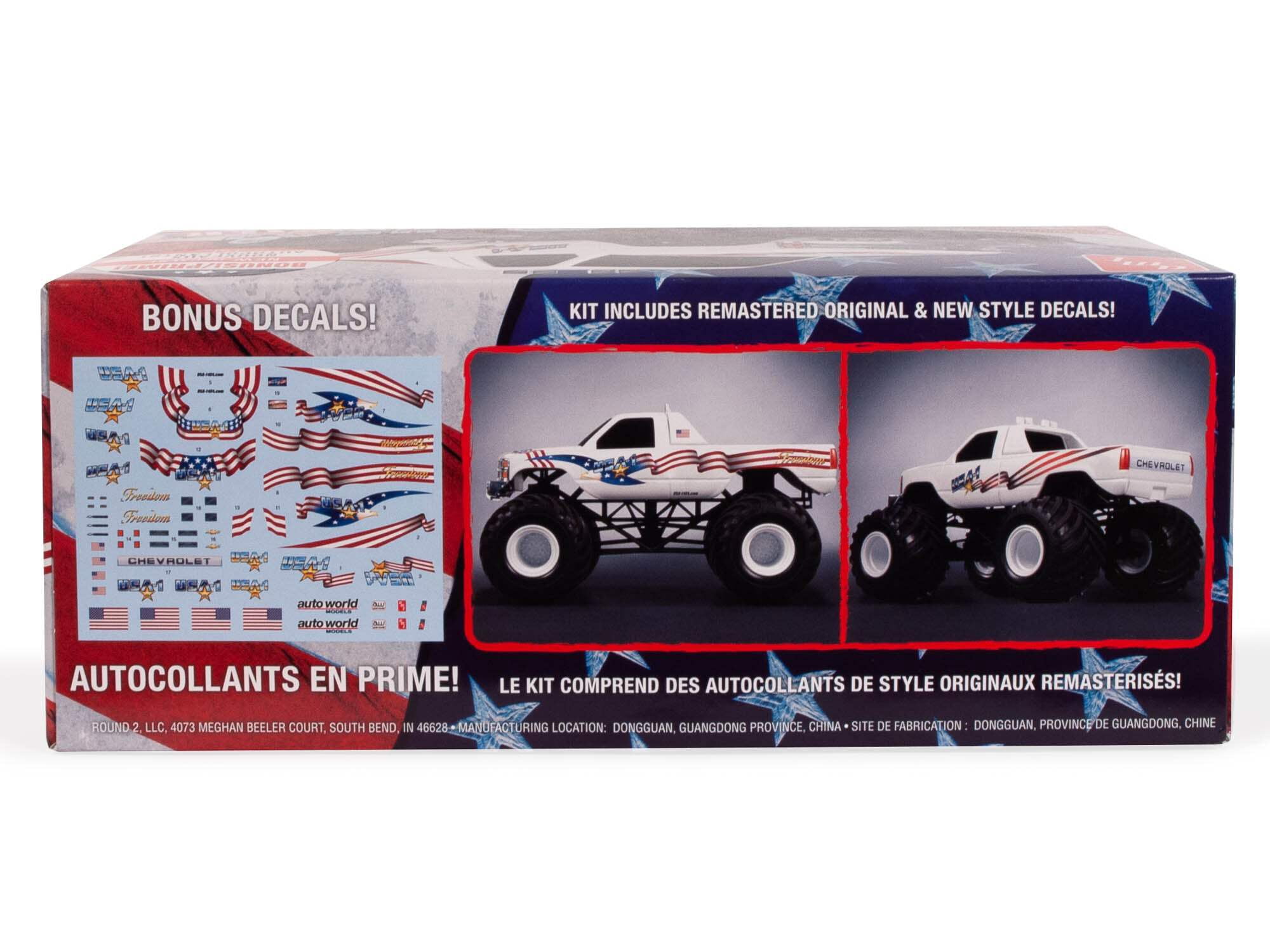 Skill 1 Snap Model Kit Chevrolet Silverado "USA-1" Monster Truck 1/32 Scale Model by AMT