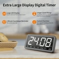 thumbnail image 7 of VOCOO Kitchen Timer, 7.8” Large Display, Magnetic LED Timer, 3 Brightness Levels, Countdown & Count Up, Black/Grey, 7 of 7