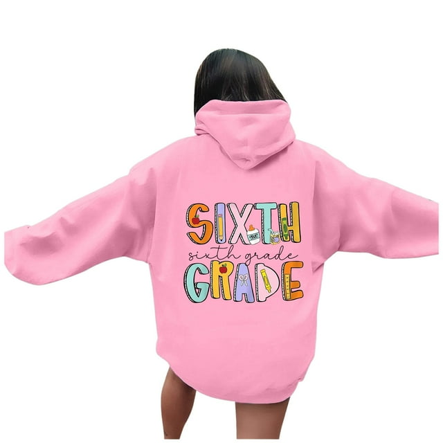 Chandail à Capuche pour Femmes avec Graphique Enseignant Manches Longues Design Quotidien Décontracté et Confortable pour Automne et Hiver