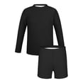 thumbnail image 4 of Swimsuit Set for Girls, Long Sleeve Two Piece with Floral Print, Solid Color Beach Swimsuit for Kids 3-14 Years, 4 of 7