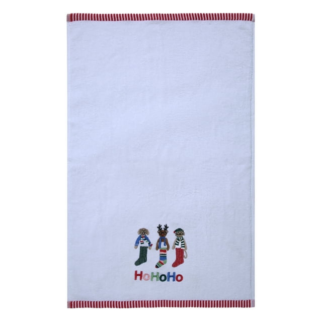 Holiday Time Stocking and Stuffers Embroidery Hand Towels, 2-Pack