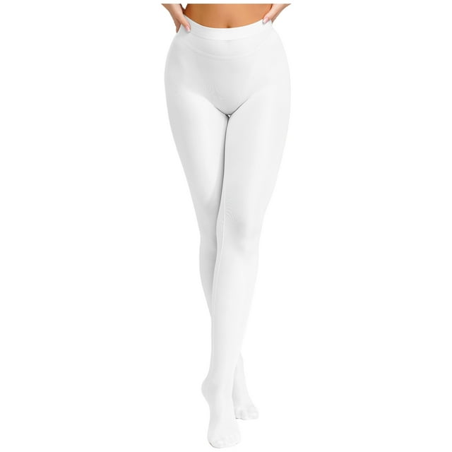 Manyakai Bas Ultra Fins Brillants Sans Couture en Nylon Transparent Blanc G
