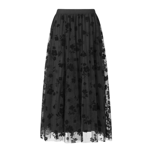 xiaxaixu Robe Longue pour Femmes, Été Printemps Décontractée Fête Florale Jupe en Tulle Superposée