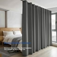thumbnail image 4 of Room Divider Blackout Curtain Track Curtains Wall Dividers Panels Screen for Living Rooms Bedroom Office Privacy Partition Separation, W100 × L96 Inch,1 Panel, Grey, 4 of 13