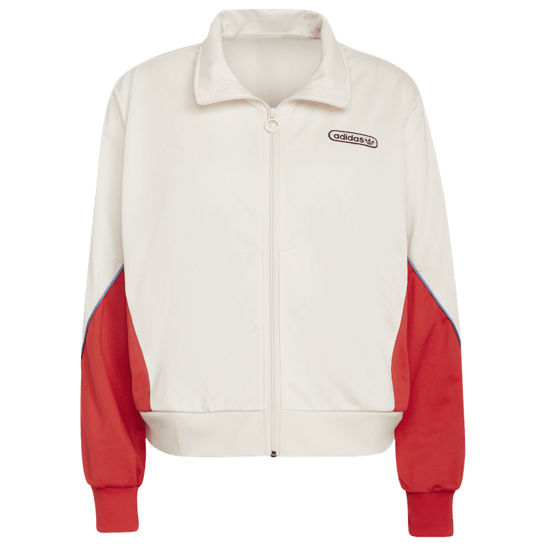 Adidas Originals Plus Retro Luxury Colorblocked Track Jacket Cream/Vivid Red