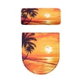 thumbnail image 2 of HELLHERO Palm Tree Motif Round Toilet Lid Dust Cover Soft & Easy Care Toilet Lid Cover Set Easy to Clean Pack of 2 Tropical Sunset Scene, 2 of 8