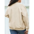thumbnail image 6 of NAYTOAO Women's Plus Size Jacket: Full‑Zip Long Sleeve Knit Bomber Jacket, Casual Lightweight Streetwear with Pockets for All‑Season Wear, 6 of 7