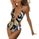 thumbnail image 1 of Gibobby Traje de baño completo mujer Mujeres acolchadas Swimsuit Impressed Bikini Swimwear Push Up Lace Swimswears Tankinis Set(Amarillo,XL), 1 of 5