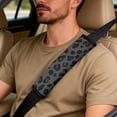 thumbnail image 5 of Xixirimido Car Seat Cover Set of 5 Pieces Front Seat Covers with Matching Seat Belt and Center Console Covers PU Leather Fits Most Vehicles, Leopard Cheetah Black, 5 of 8