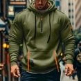 thumbnail image 5 of WTOBBY Men's Full-Zip Hooded Cardigan Arm Pocket Sportswear Oversized Casual Sweatshirt Jacket Athletic Street Style Breathable Fabric,Army Green L, 5 of 5
