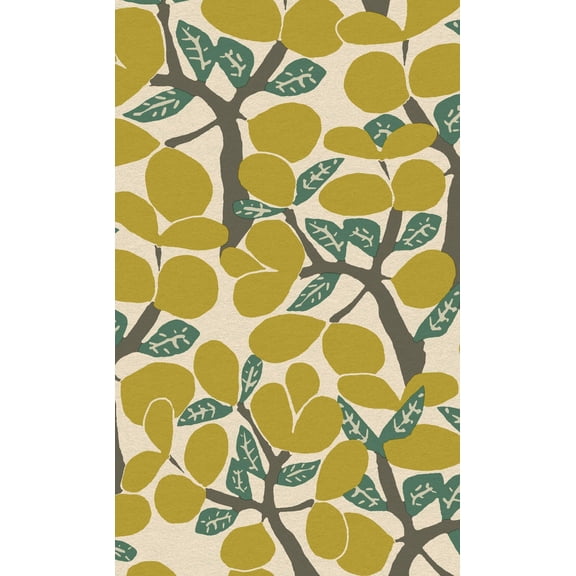 Citron Twig Tree Tropical Wallpaper, Double Roll, 57 sqft
