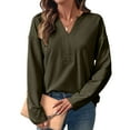 thumbnail image 3 of fatyb Womens V Neck Sweatshirts Long Sleeve Lightweight Casual Loose Pullover Tops Activewear for Women, 3 of 7