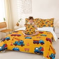 thumbnail image 3 of Erosebridal Construction Truck Twin Bedding, Excavator Bedding Comforter Set, Orange, Reversible 7pcs, 3 of 6