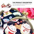 thumbnail image 3 of MasteelfCA 2Pcs Fortune Cat Pattern Change Purse Lovely Coin Purse Vintage Storage Bag, 3 of 7