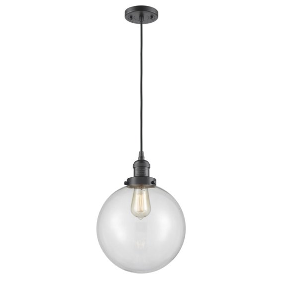 201C-OB-G202-10-LED-Innovations Lighting-X-Large Beacon-3.5W 1 LED Mini Pendant in Industrial Style-10 Inches Wide by 13 Inches High   Oil Rubbed