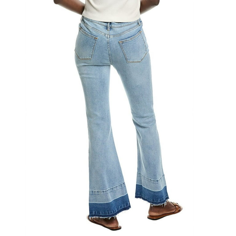 デニム・ジーパン Driftwood Riley Jeans DRIFTWOOD DENIM womens Released Hem Undone Light Wash Flare