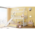 thumbnail image 4 of White Playhouse Frame Full Over Full Perpendicular Bunk Bed with Slide, 4 of 10