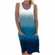 thumbnail image 1 of Vestido informal de verano para mujer, sin mangas, hasta la rodilla, plisado, con estampado de bolsillo Pompotops  ghjkhdj3666, 1 of 5